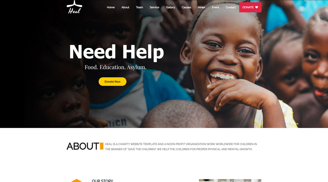 Heal Multipurpose Charity WordPress Theme