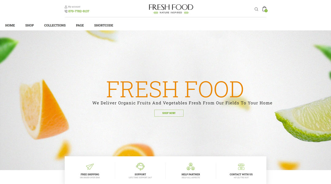Fresh Food Vegetables eCommerce Shopify Theme