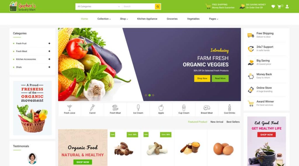 20+ Best Premium Grocery Shopify Themes with High Conversions