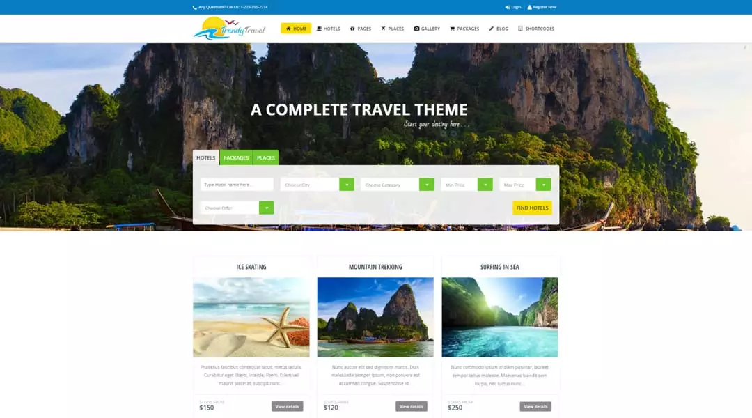 Trendy Travel best WordPress themes for travel blogs