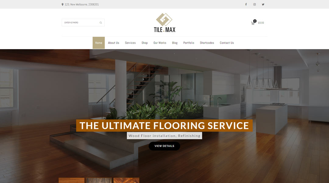 TileMax Tiling, Flooring WordPress Theme