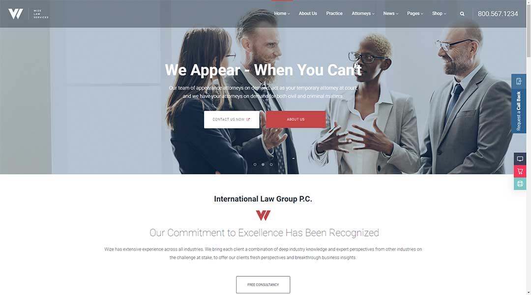 WizeLaw Law Lawyer and Attorney WordPress theme