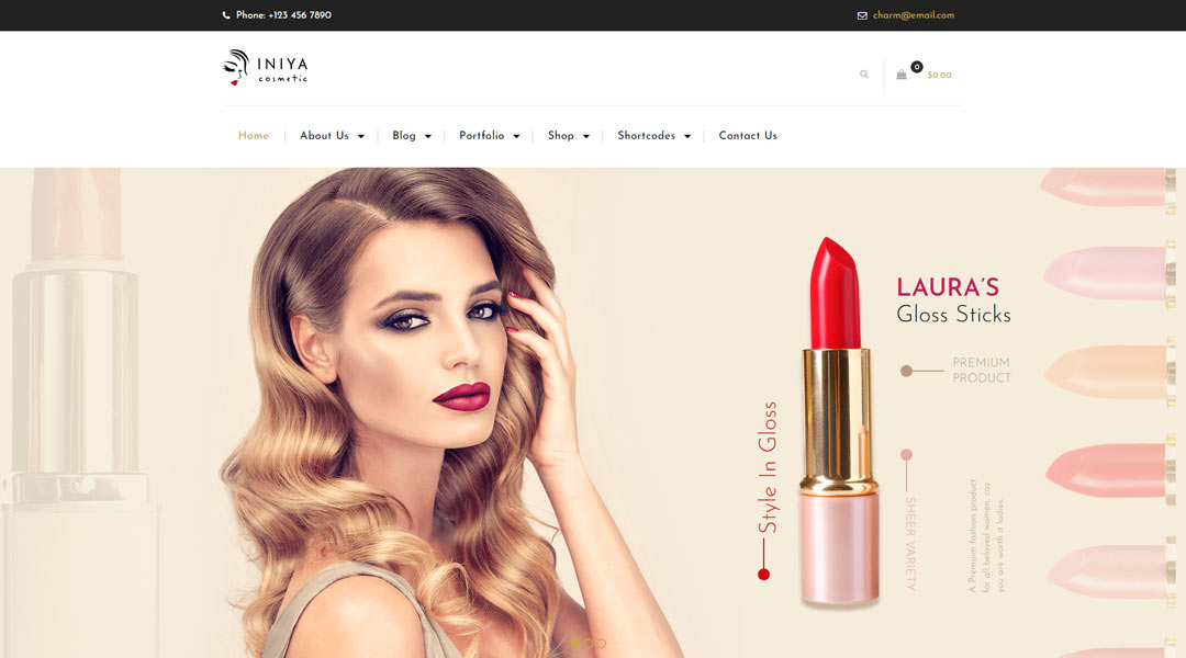 Iniya Beauty Store, Cosmetic WordPress Theme