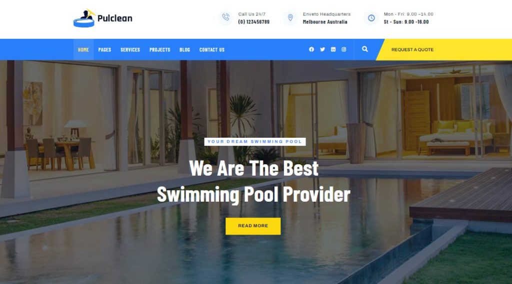 Pulclean  best Swimming Pool Service Theme