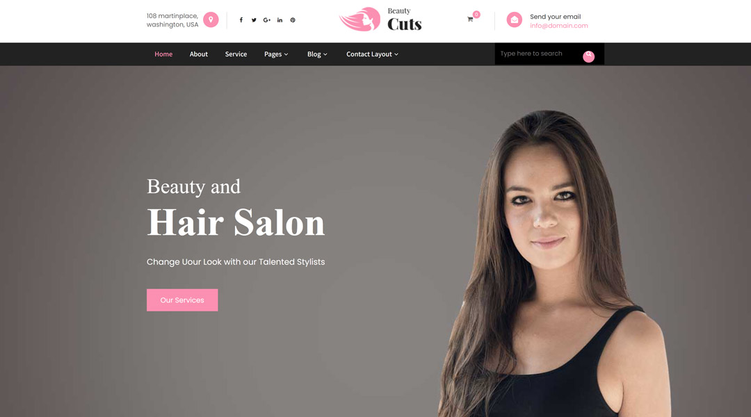 Beauty Cuts hair styling and beauty business website