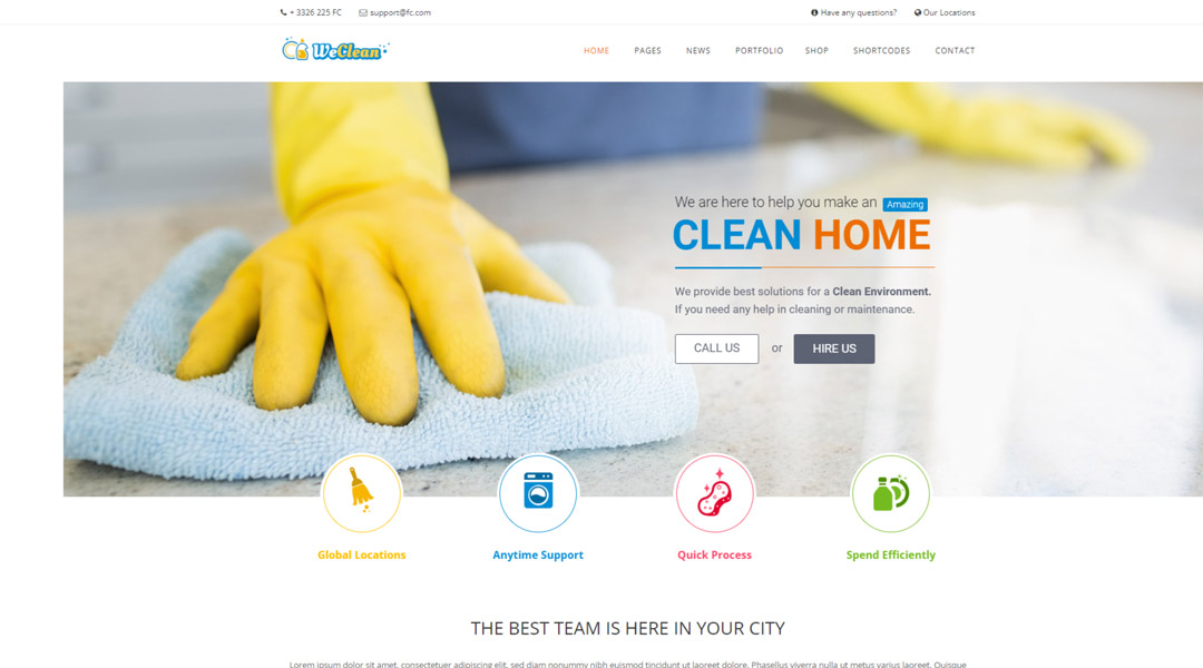 We Clean Cleaning Services WordPress Theme