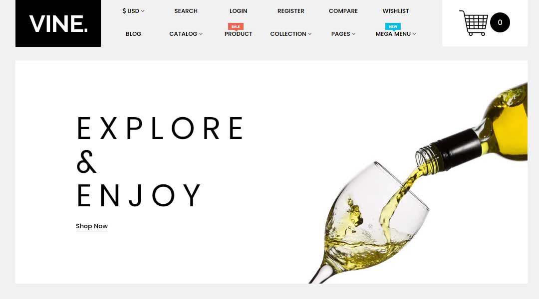 Vine drinks and beauty shopify theme