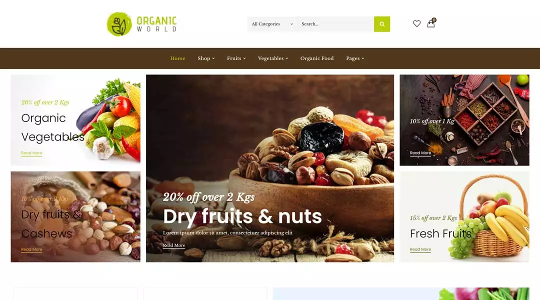 Organic Food organic food delivery website template