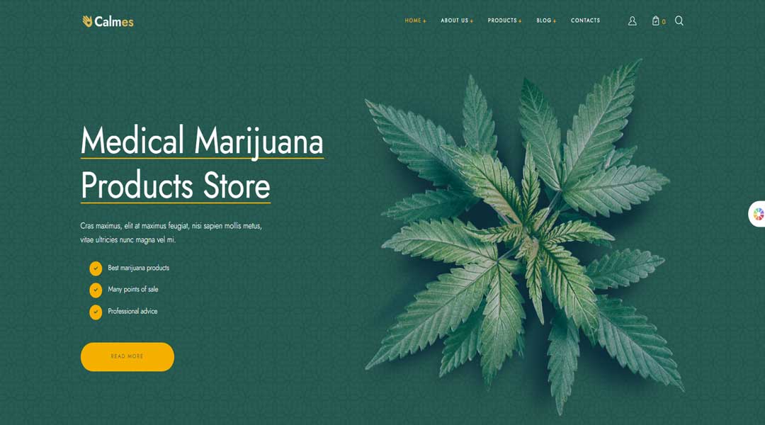 Calmes Medical Marijuana & Coffeeshop WordPress Theme