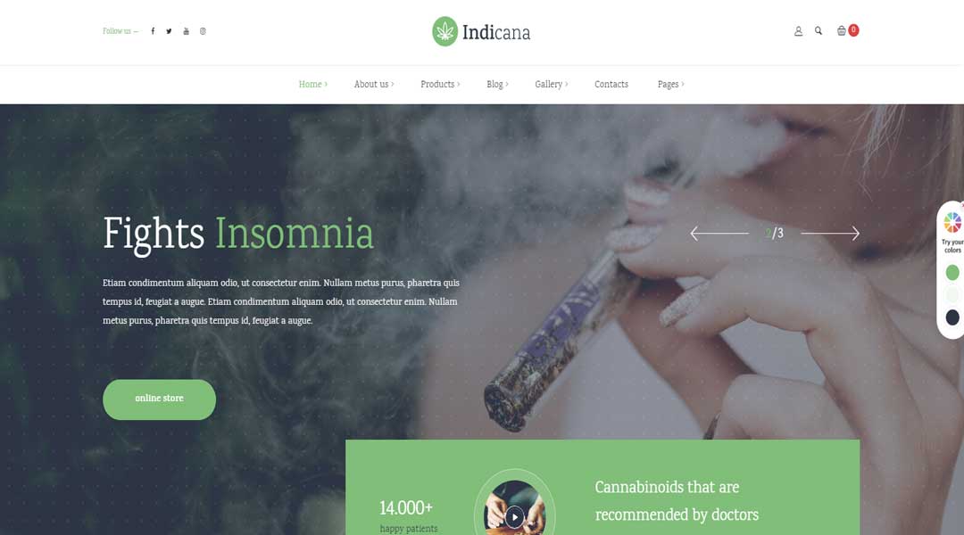 Indicana Marijuana WordPress theme