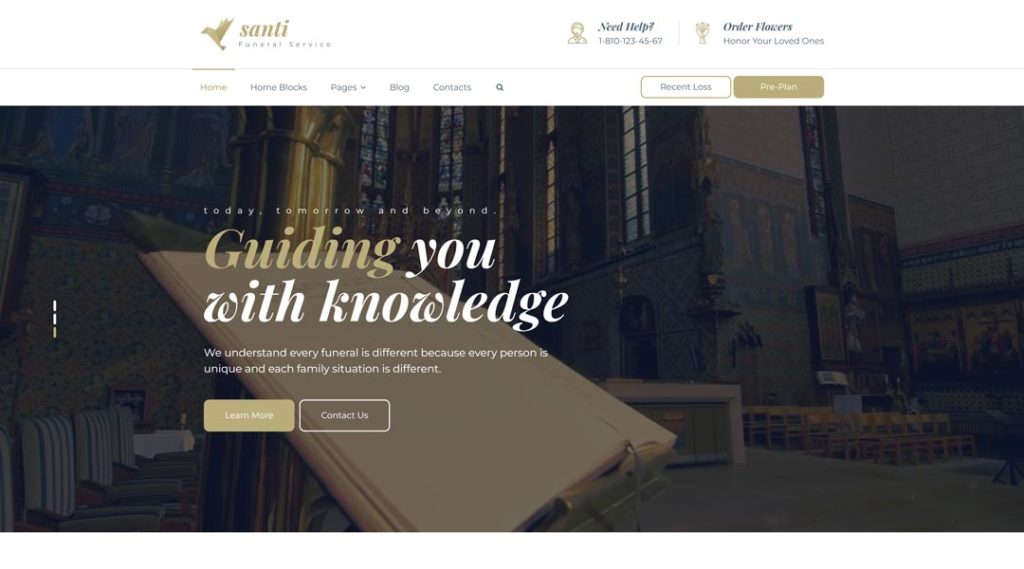 Santi - Funeral Home Website Templates