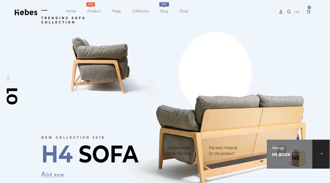 Hebes Modern Shopify Furniture Theme