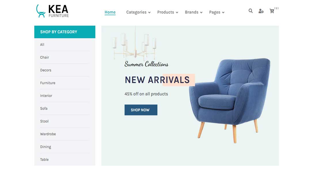 Kea modern Shopify furniture theme