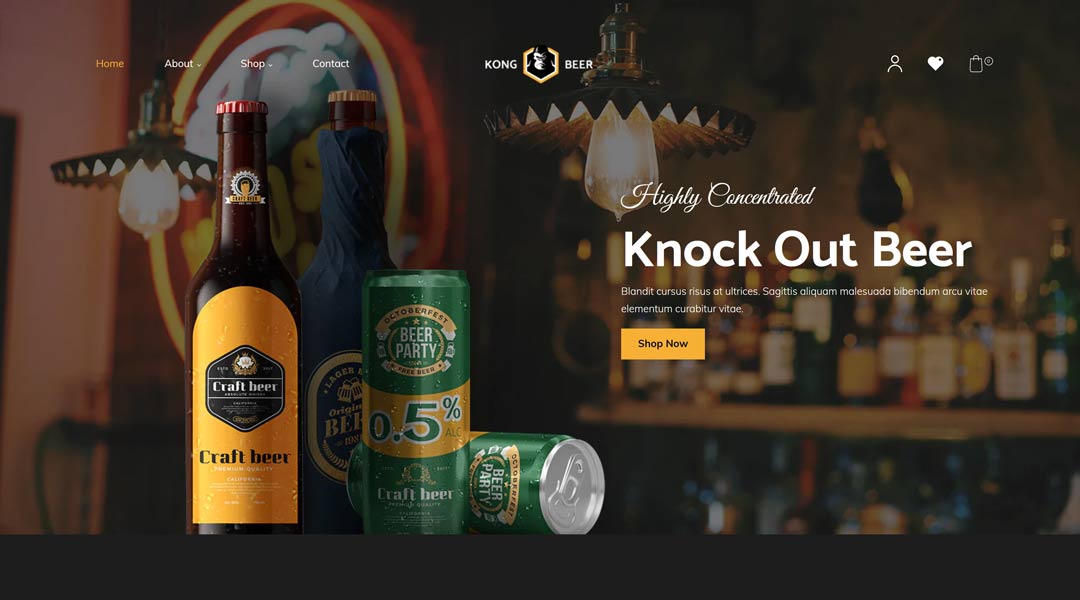 Kong attractive Shopify alcohol theme