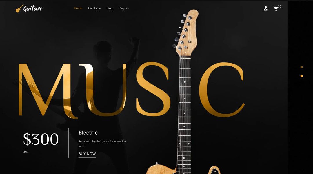 Guitare responsive and flexible music theme