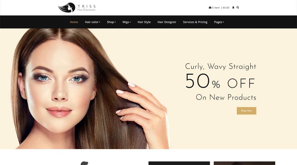 Triss - Hair Extensions, Beauty Salon Shopify Theme