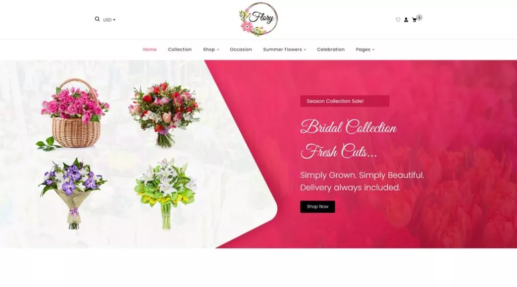 Flory - Florist Bouquet and Boutique Gift Shopify Theme