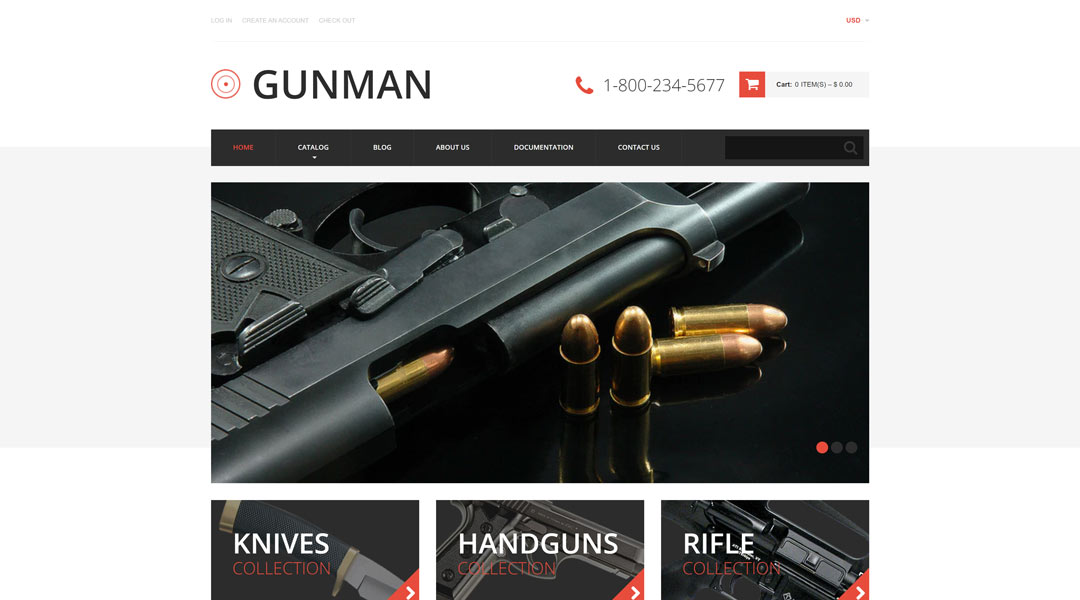 Gun Shop Weapon Store Shopify theme