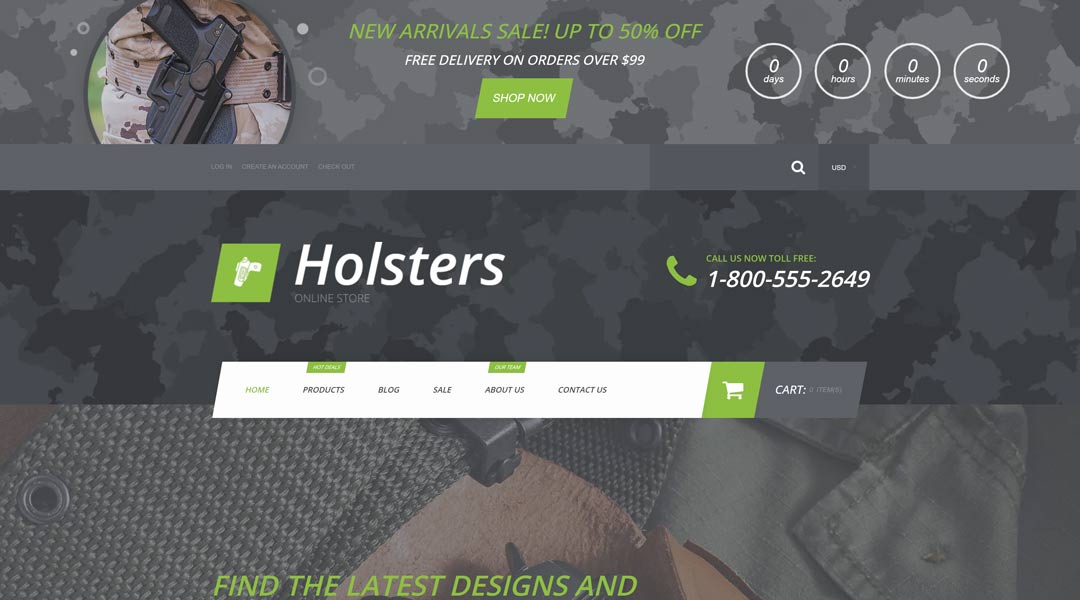 Holsters  responsive Shopify theme for Weapon Store