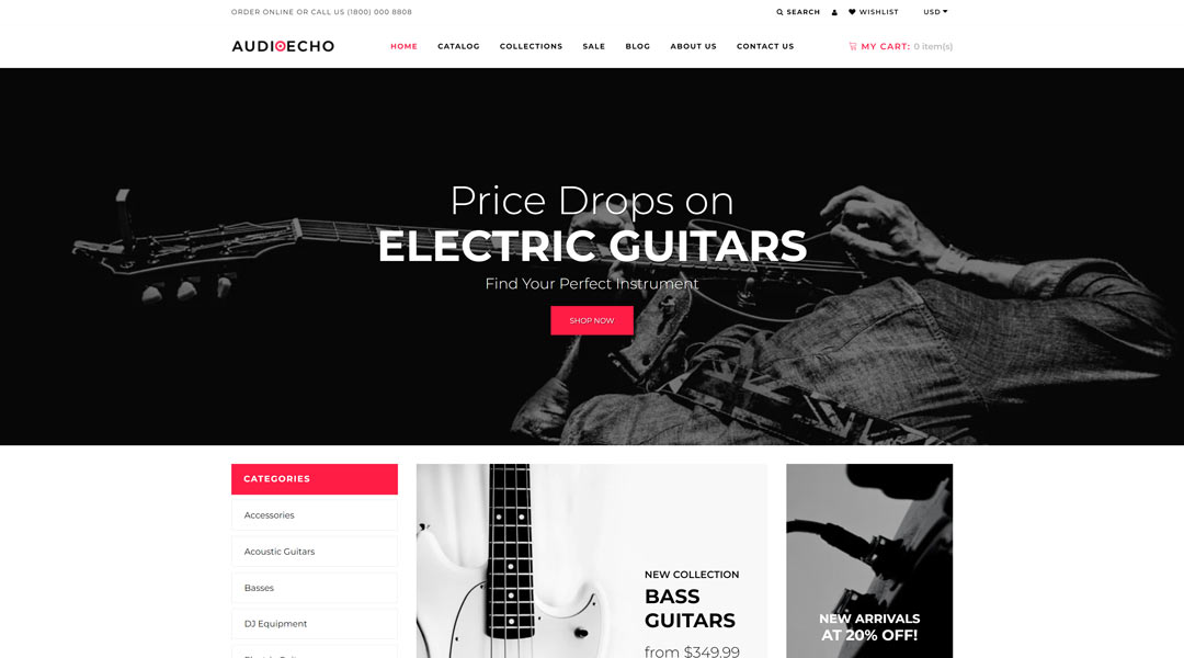 AudioEcho responsive and mobile-friendly theme