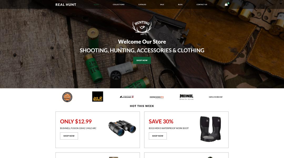 Real Hunt Hunting Clean Shopify Theme