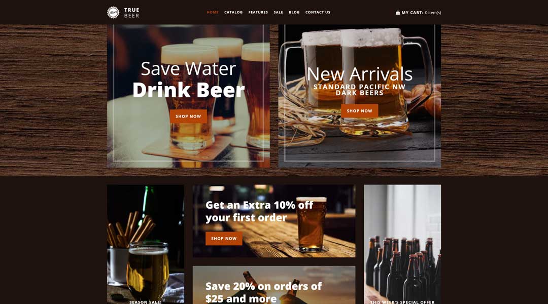 TrueBeer Shopify theme for liquor website