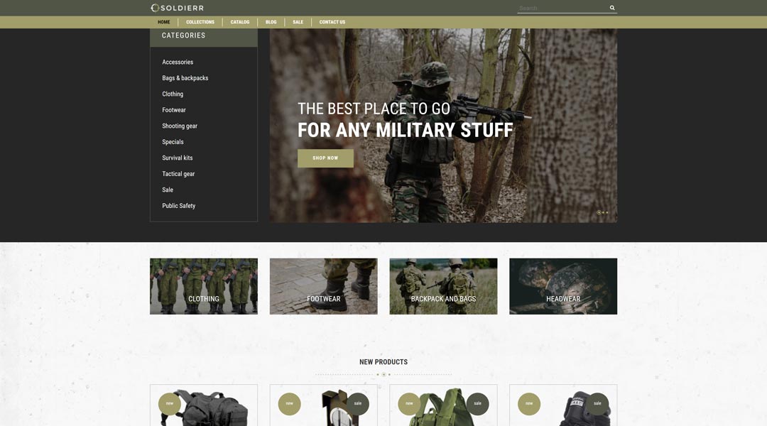 Soldierr Military Multipage Clean Shopify Theme