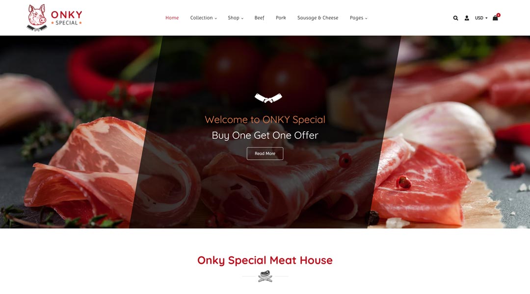 Onky Meat Shop Shopify Theme