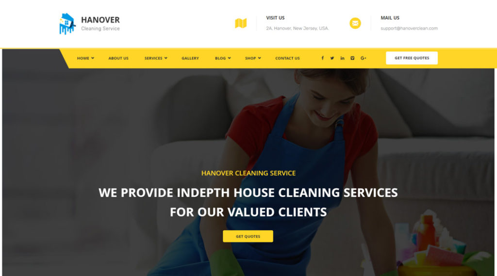 Hanover | Cleaning Business Company WordPress Theme