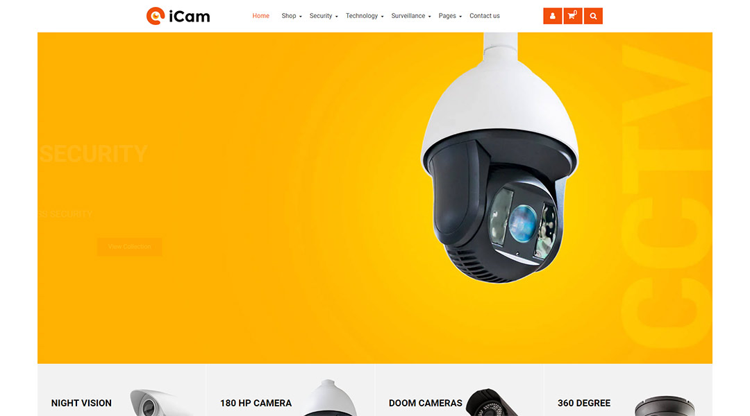 icam home security Shopify theme