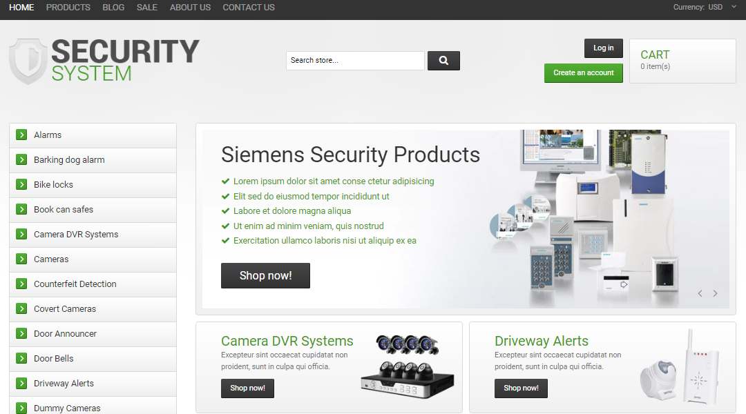 Security secure home security Shopify theme