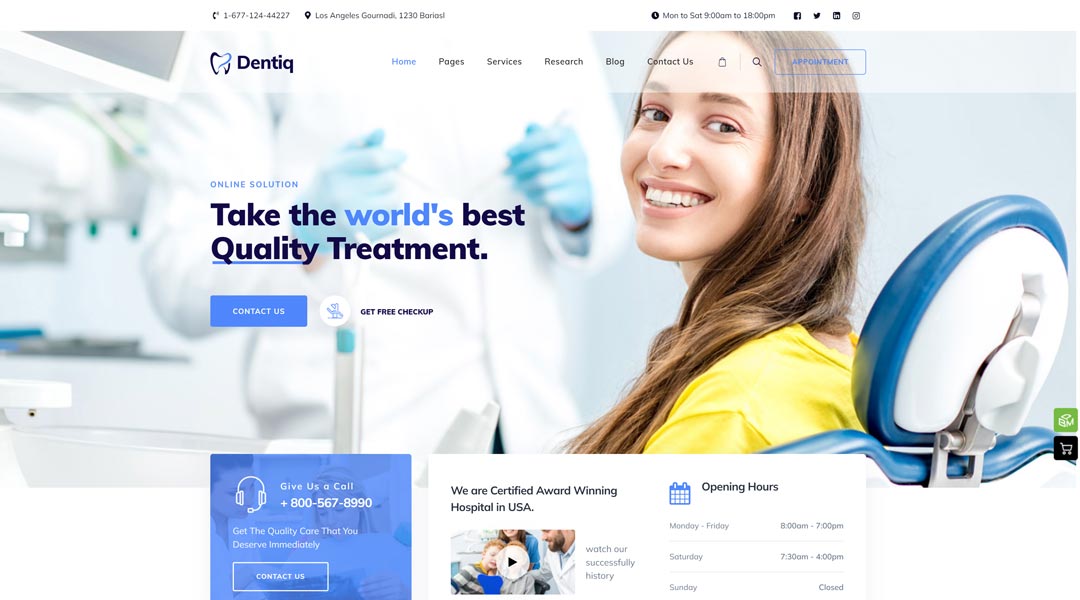 Dentiq WordPress themes for dentists