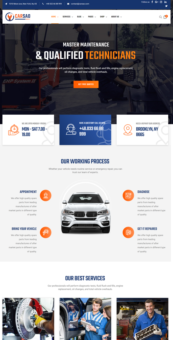 Carsao - Car Service WordPress Theme 
