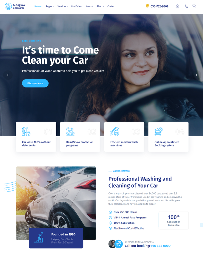Autoglow - Car Wash & Service WordPress Theme