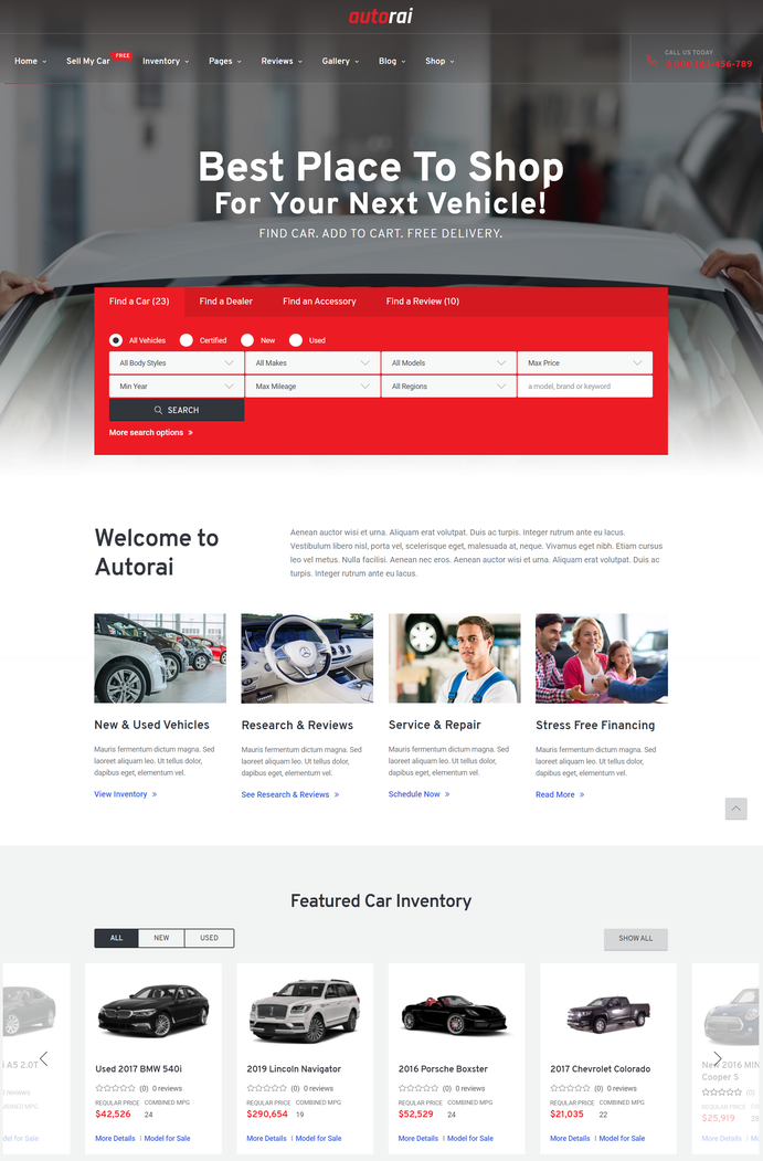 Avtorai - Car Dealer WordPress Theme