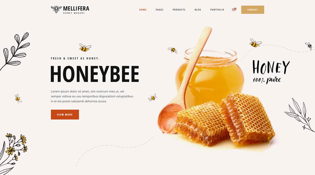 Mellifera honey wordpress theme 