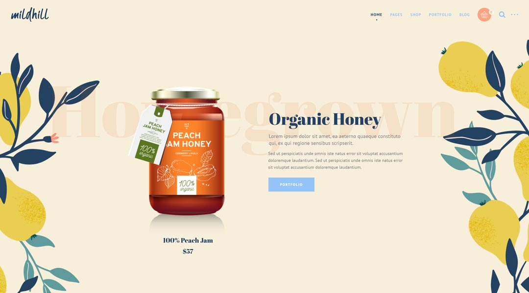 Mildhill organic and food store WordPress theme