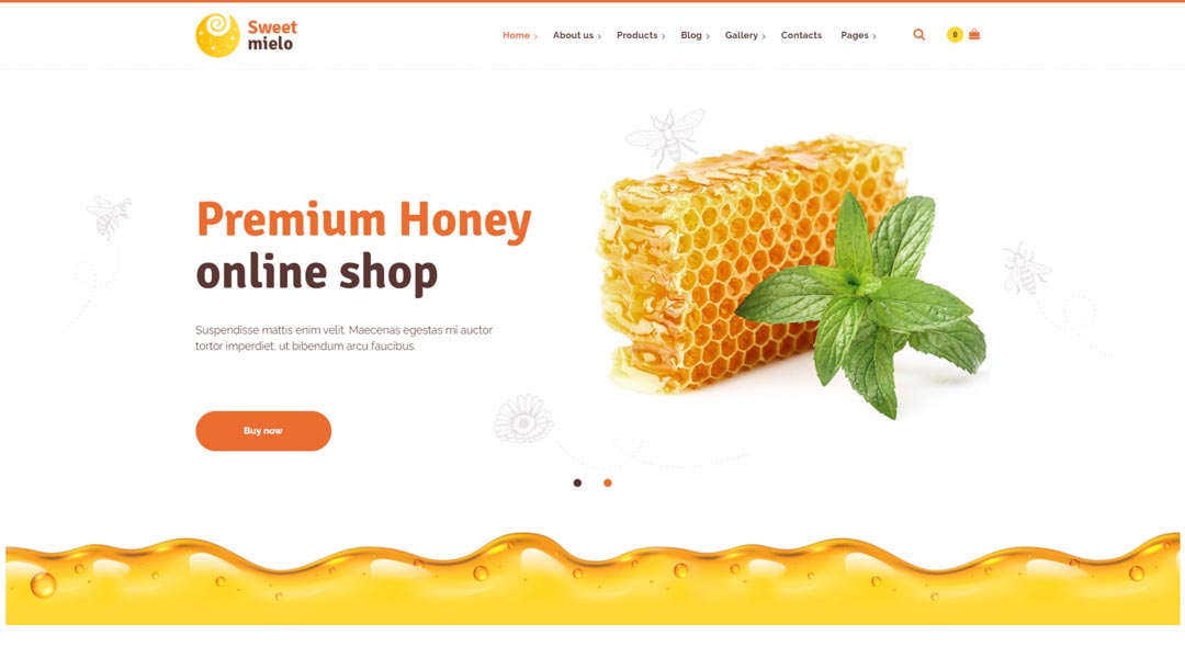 SweetMielo organic honey shop WordPress theme
