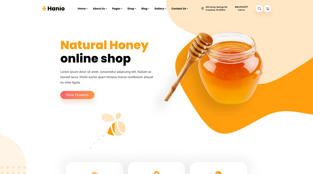 Hanio sweets and pastry shop WordPress theme