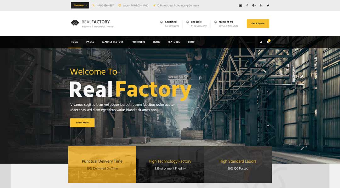 Real-Factor industrial construction WordPress theme