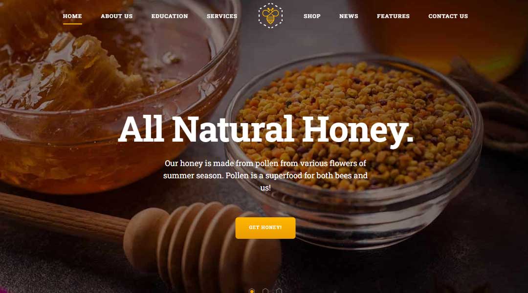 Belicious honey shop theme for attractive WordPress sites