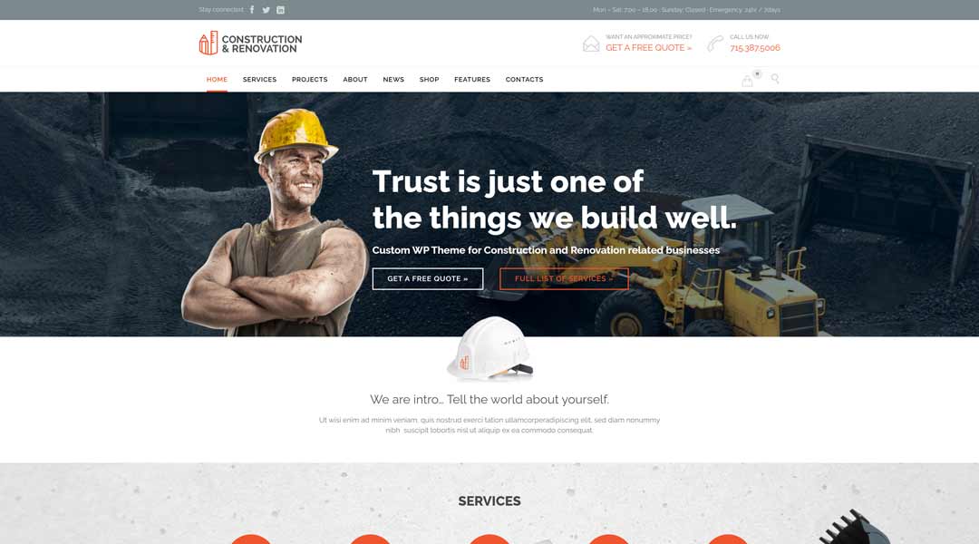 Construction Building WordPress theme