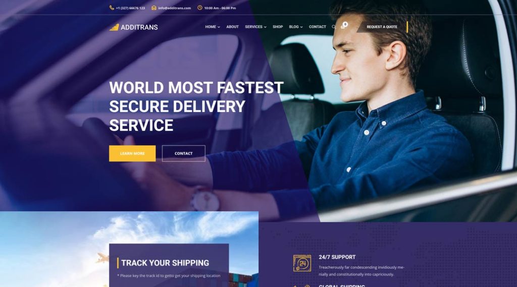 Additrans - Transport and logistics WordPress theme