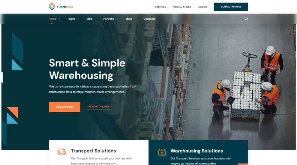 Transmax - Logistics & Delivery Company WordPress Theme