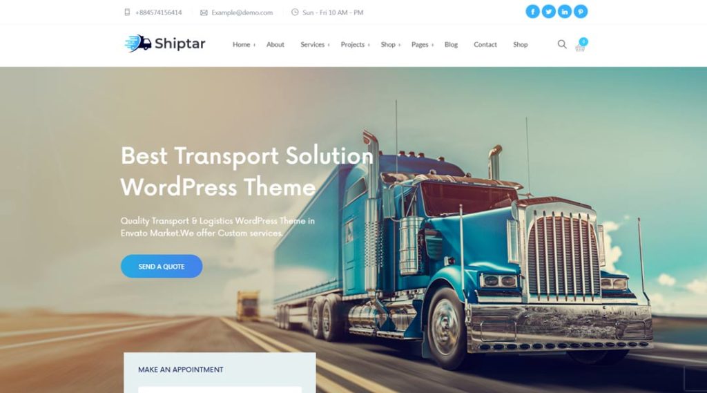 Shiptar | Transport & Logistics WordPress Theme