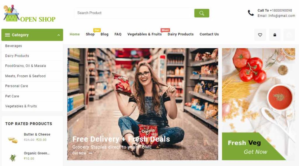 Grocery store - WordPress template for WooCommerce