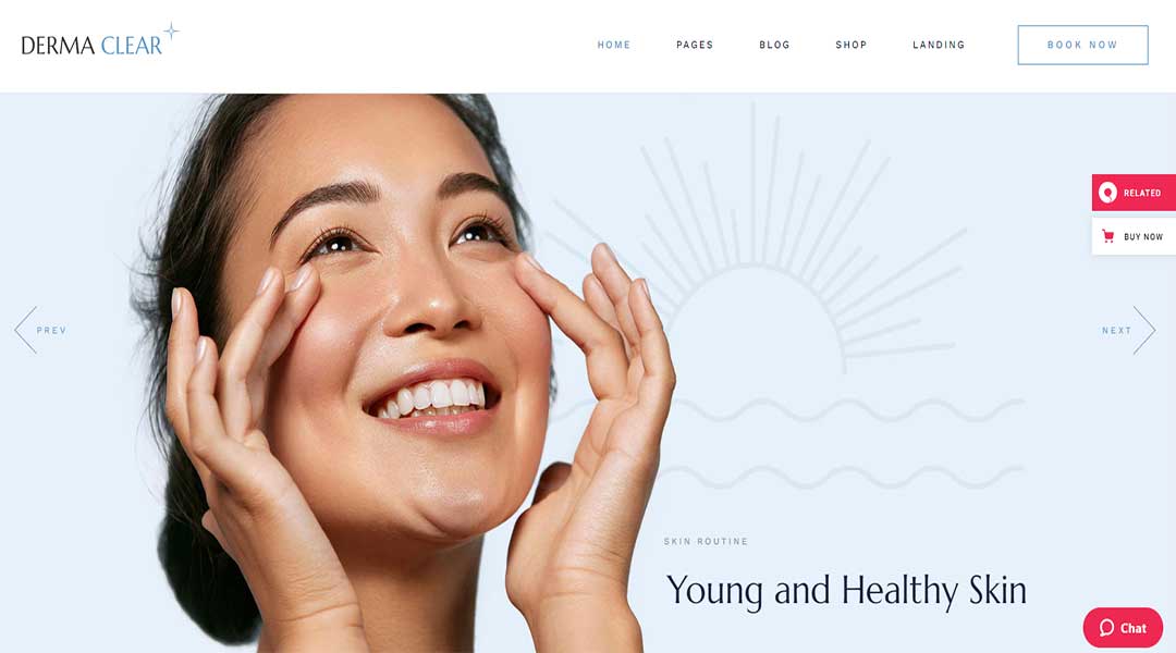 Derma Clear neat-looking skin care website template 