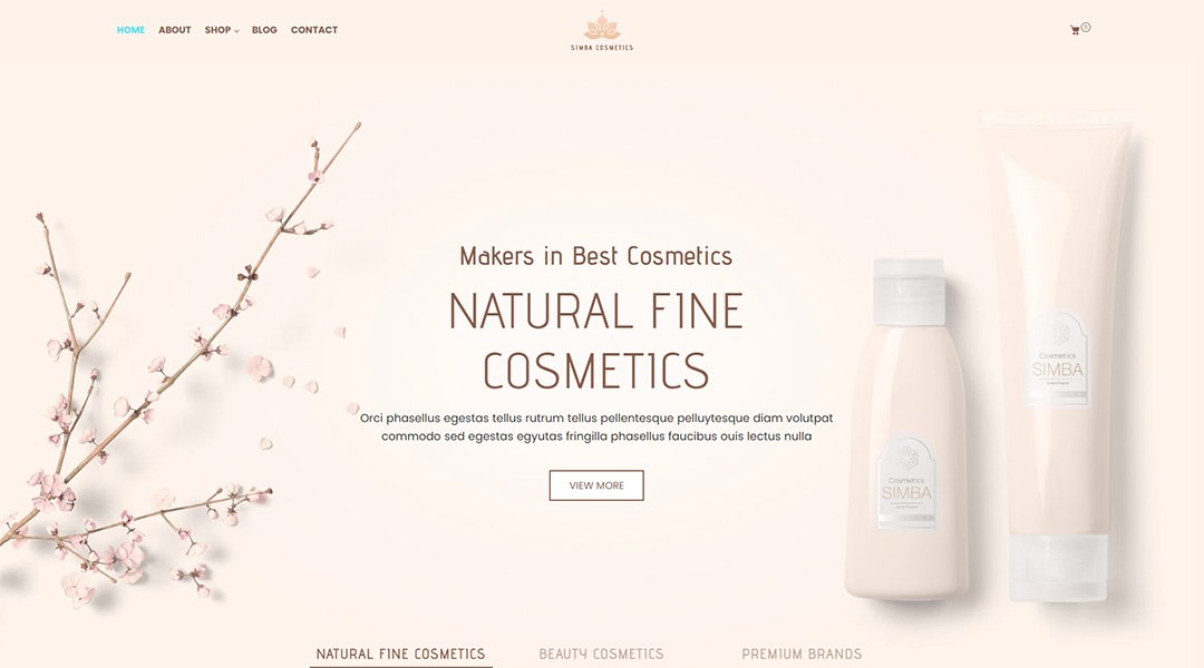 Simba Shopify Theme for cosmetic shop