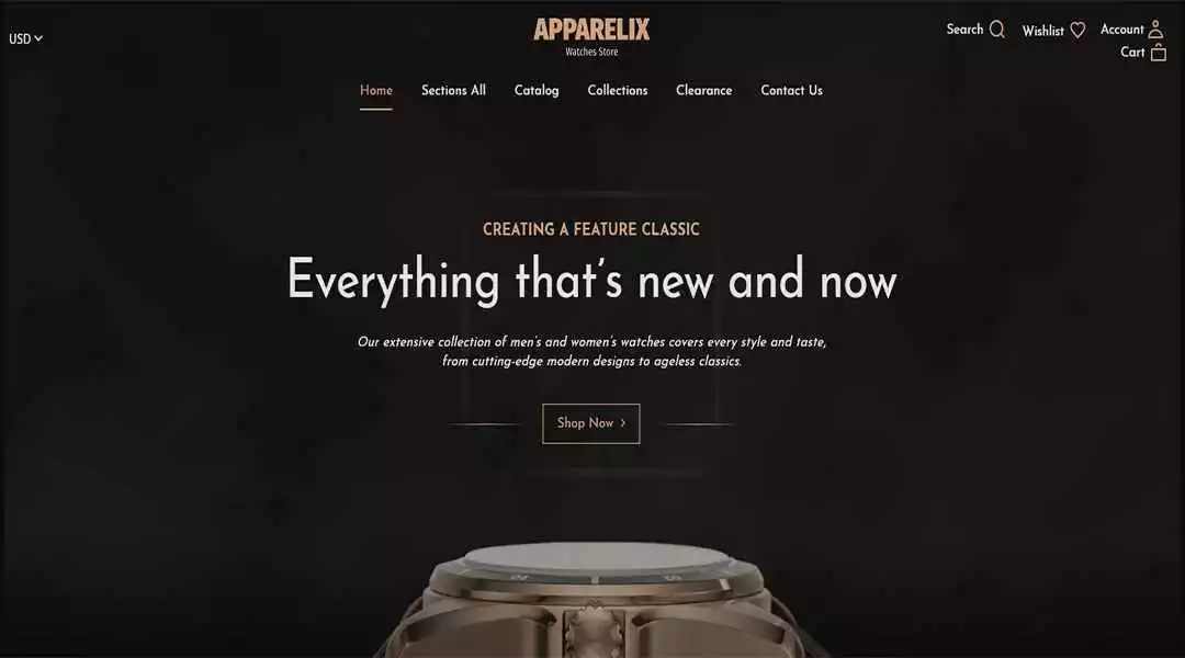Apparelix shopify watch theme