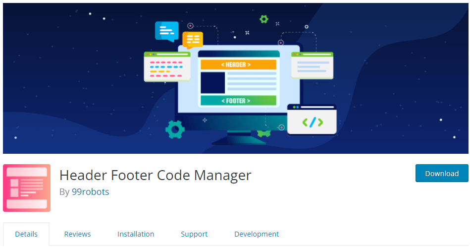 Header footer code manager